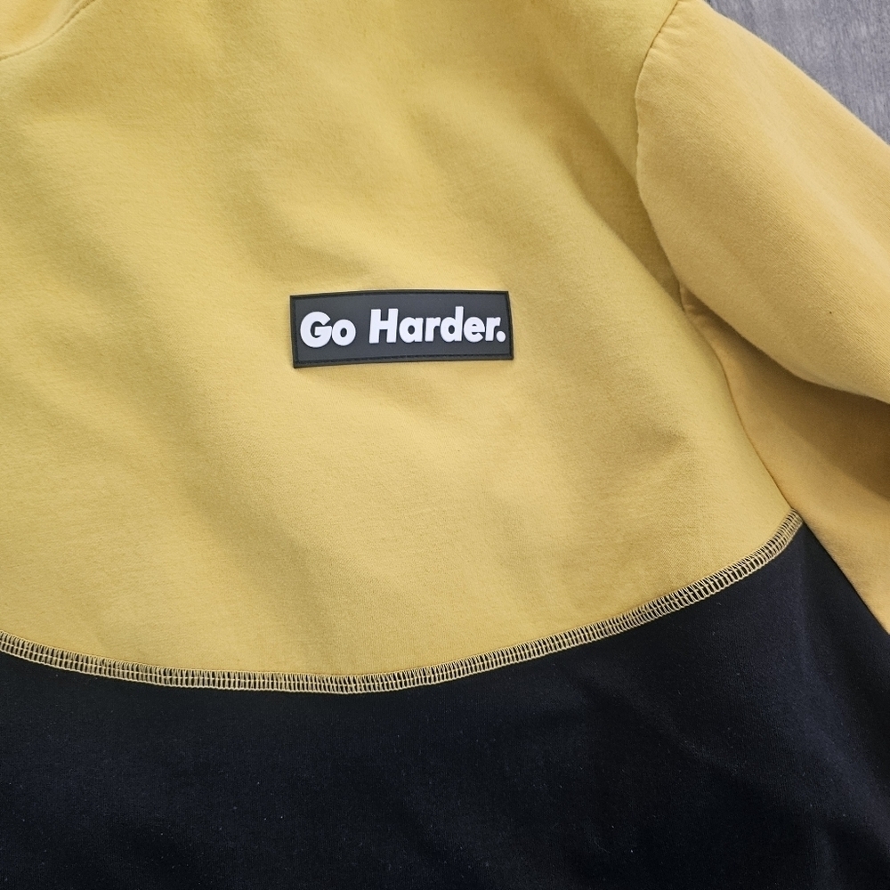 MAKOBI Yellow and Black Graphic Hoodie Size 5xb Street Wear - Picture 5 of 10